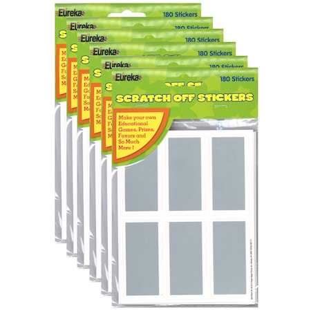 Eureka Rectangles Scratch Off Stickers, PK1080 627003